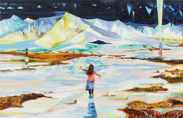 氷のカーテン, 久野志乃, 2013年, 803 × 803 mm, キャンバスに油彩
