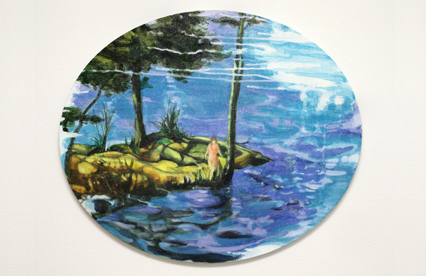 ロストコーナー, 久野志乃, 2012年, 500 × 600 mm（楕円形）, キャンバスに油彩